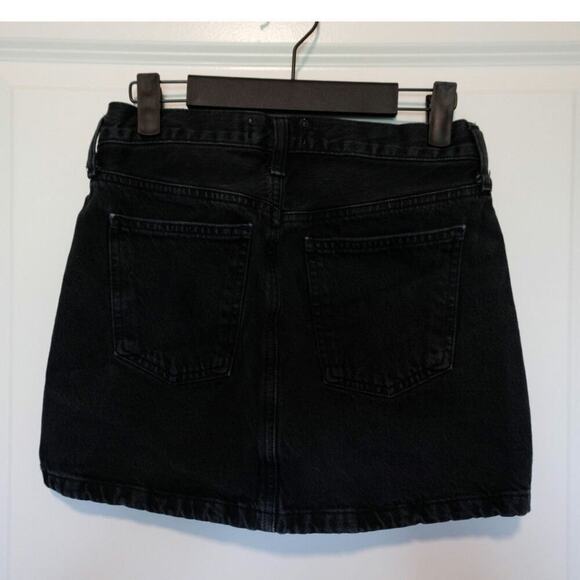 Agolde Ladies Black Button Fly Demin Skirt Size 23 - Picture 3 of 6